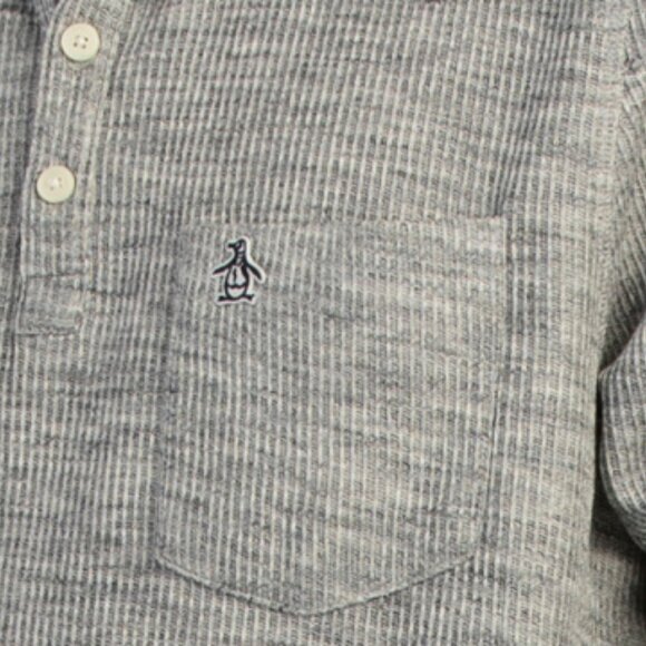 ORIGINAL PENGUIN Long Sleeve Henley Neck Top - Picture 3 of 3